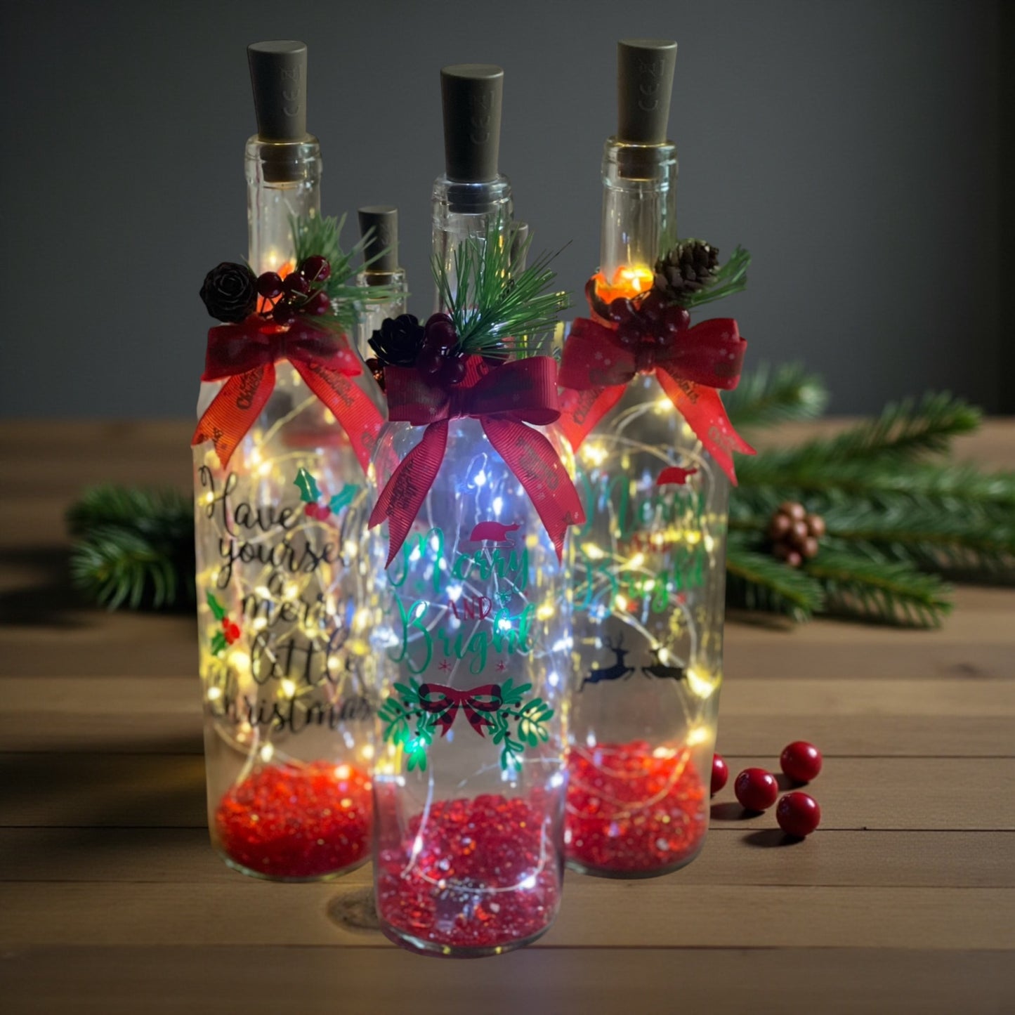 Personalised Light-Up Glass Bottle