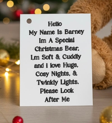 Christmas Teddy with Red Bow