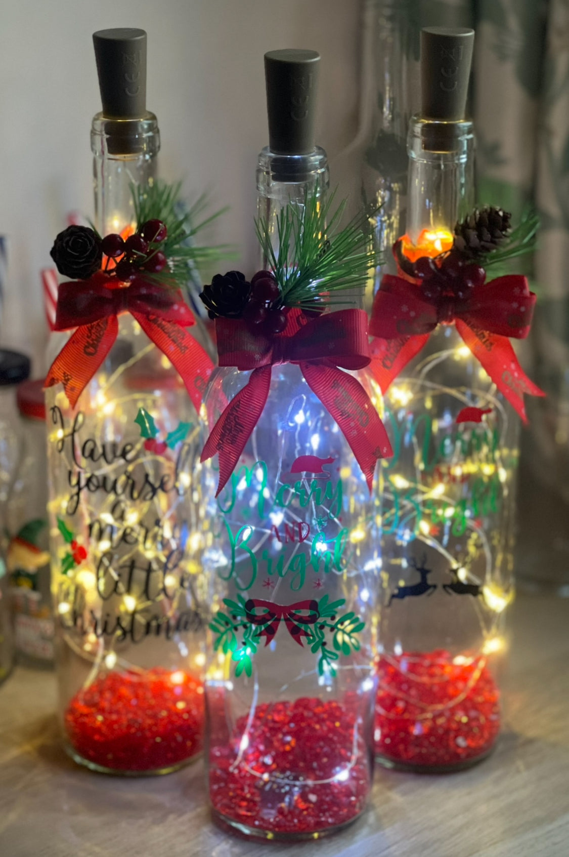 Personalised Light-Up Glass Bottle