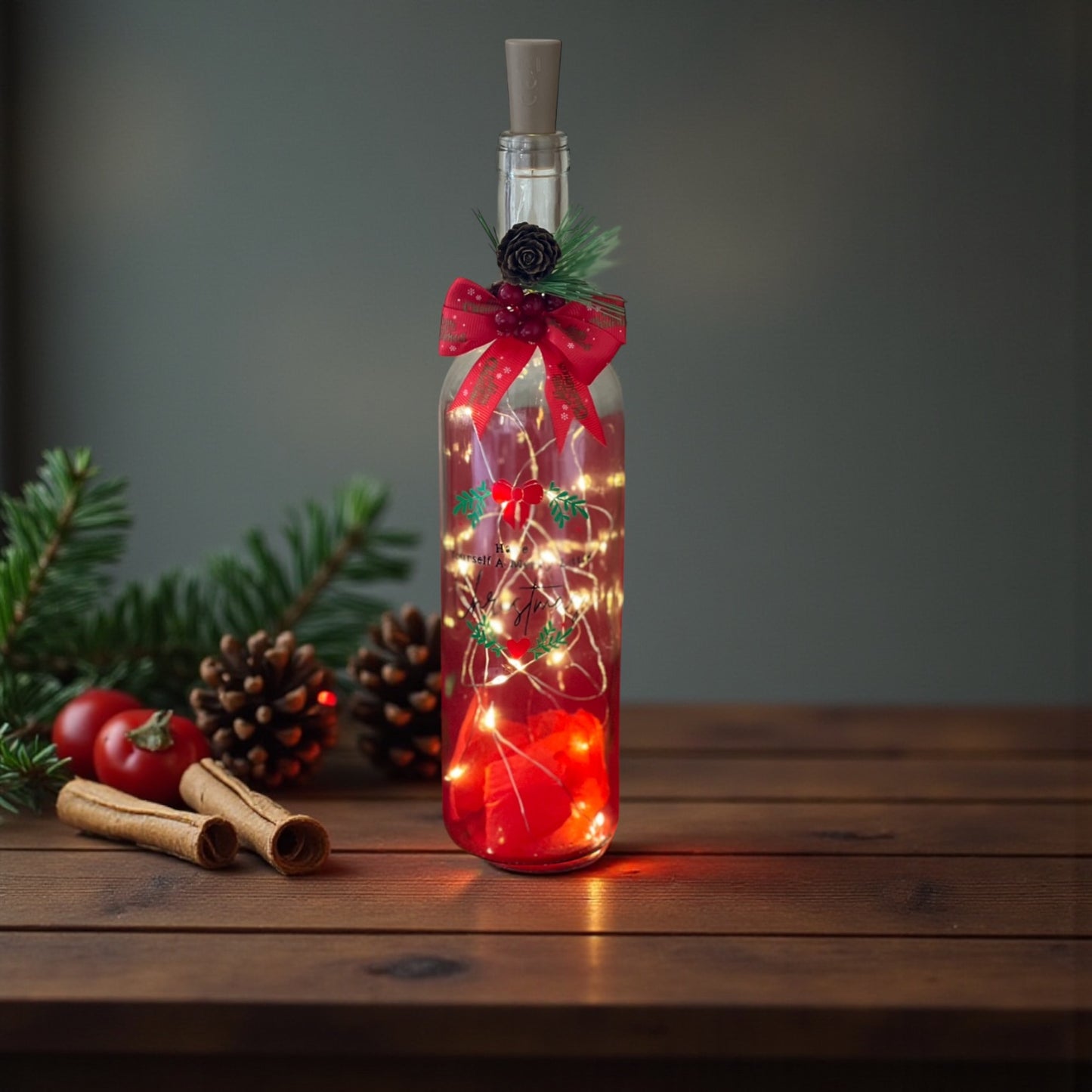 Personalised Light-Up Glass Bottle