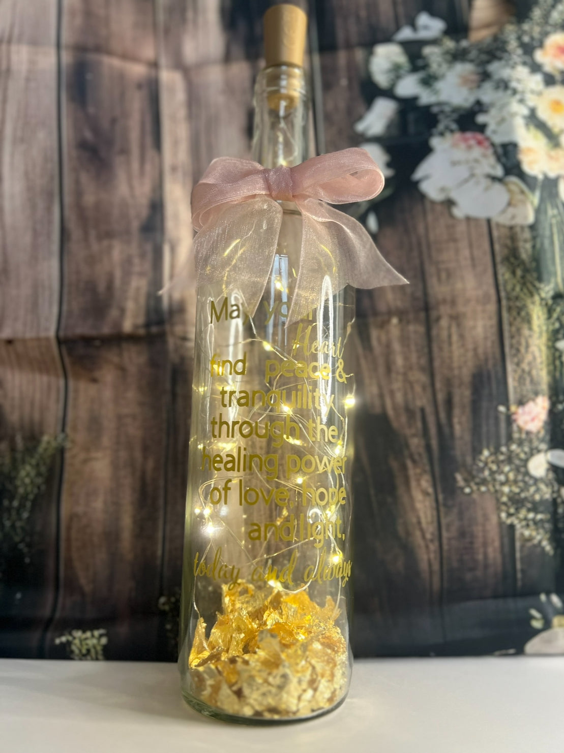 Personalised Light-Up Glass Bottle