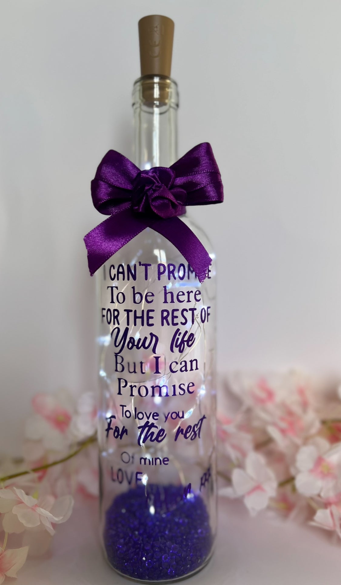 Personalised Light-Up Glass Bottle
