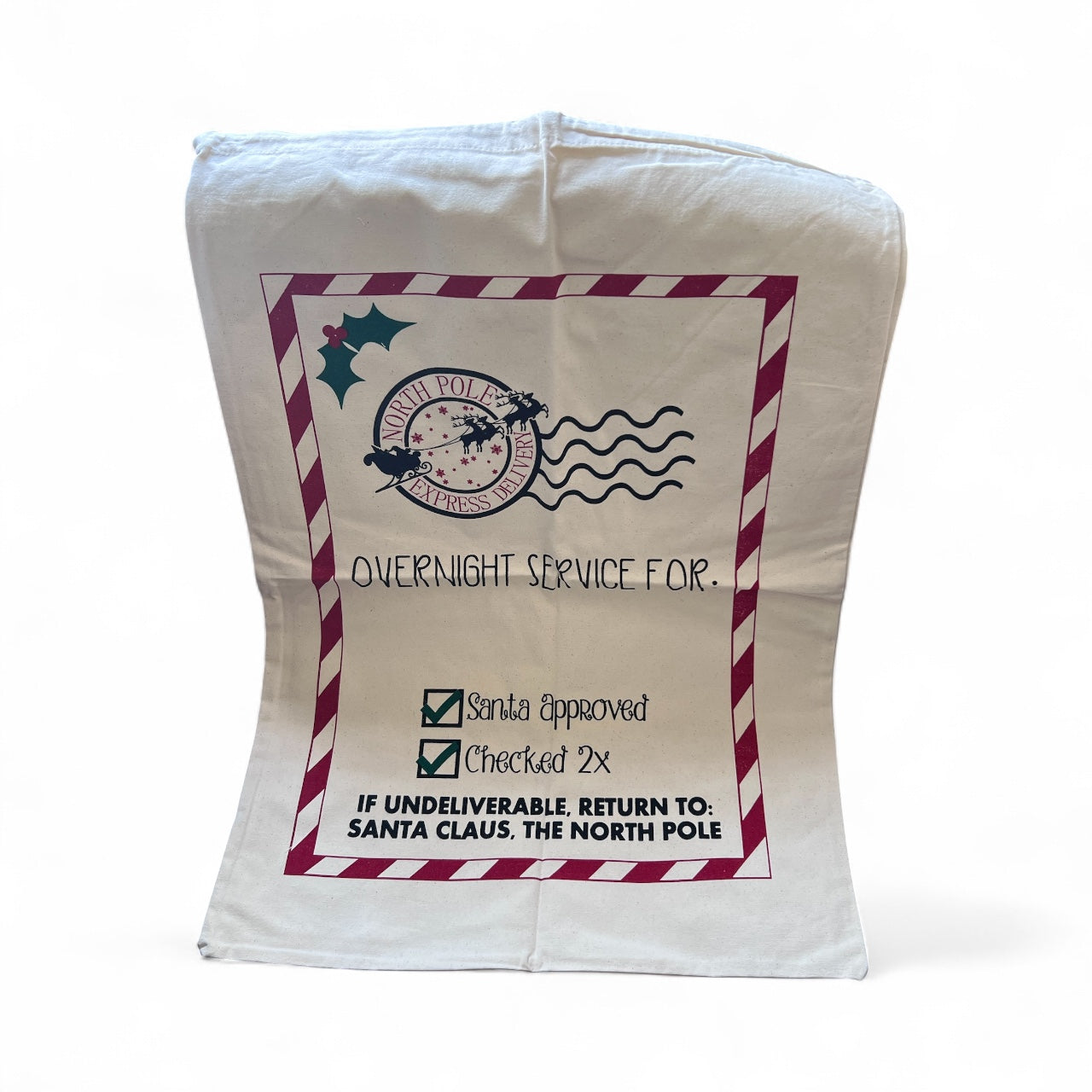 Personalised Santa Sack - Red Edging