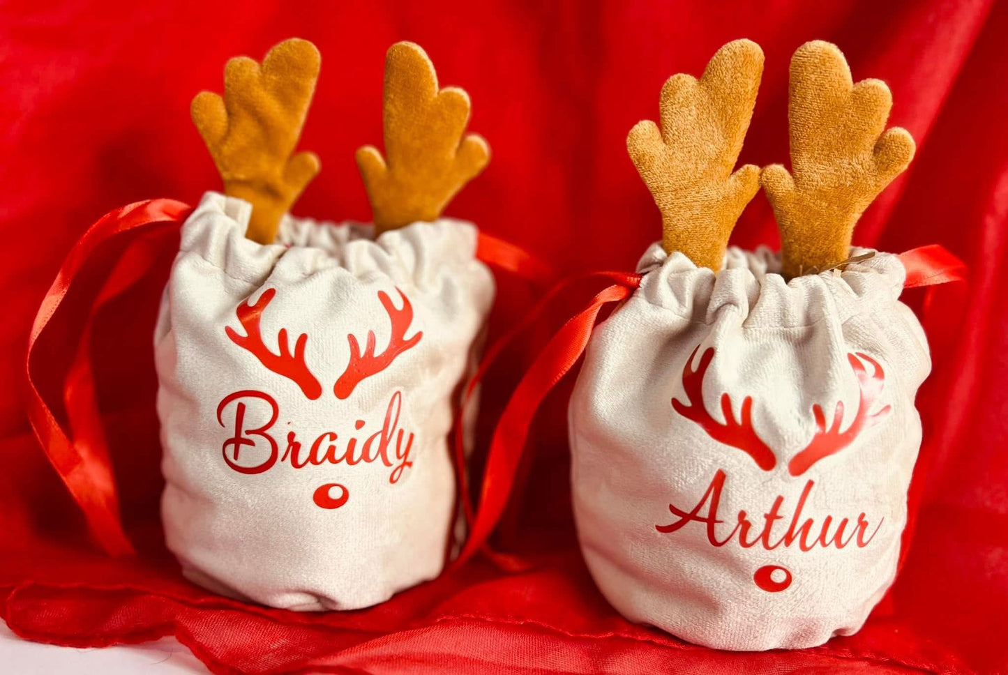Personalised Reindeer Pouches