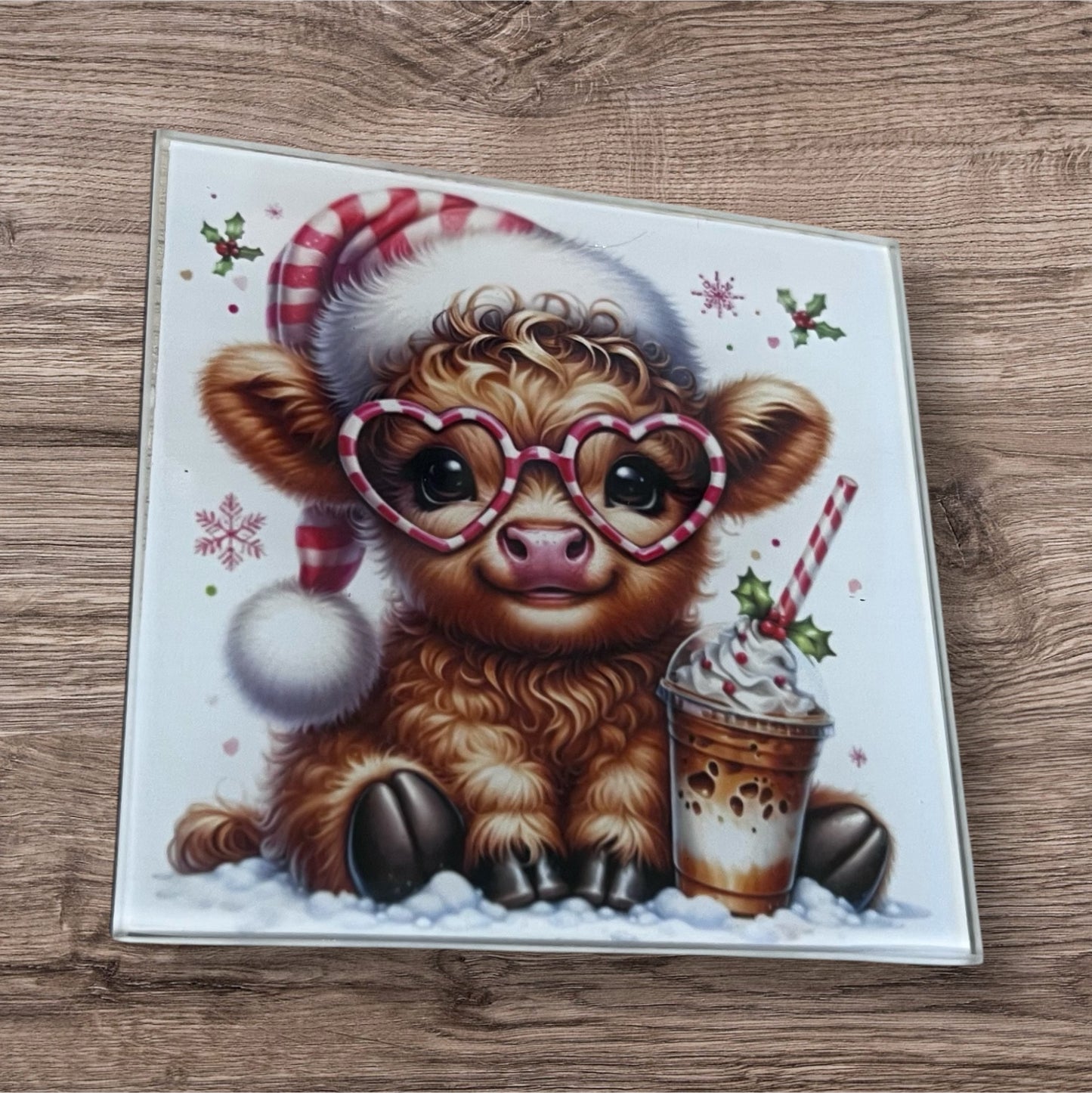 Cute Glass Christmas Coasters