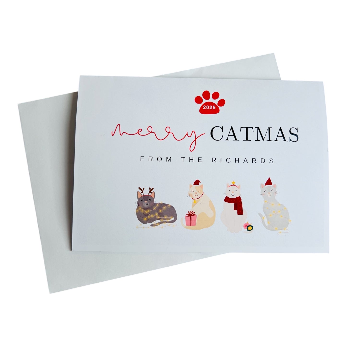 Cat Personalised Christmas Cards